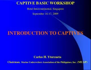 Carlos H. Yturzaeta Chairman , Marine Underwriters Association of the Philippines, Inc. (MUAP)