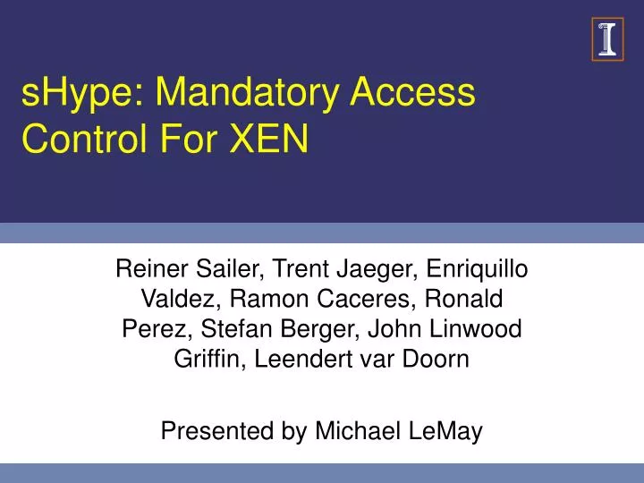 shype mandatory access control for xen