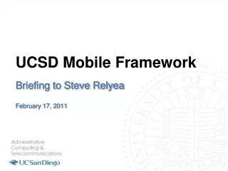 UCSD Mobile Framework