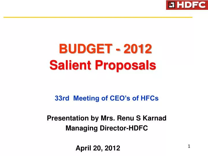 budget 2012 salient proposals