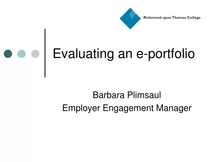 evaluating an e portfolio