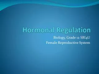 Hormonal Regulation