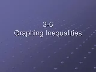 3-6 Graphing Inequalities