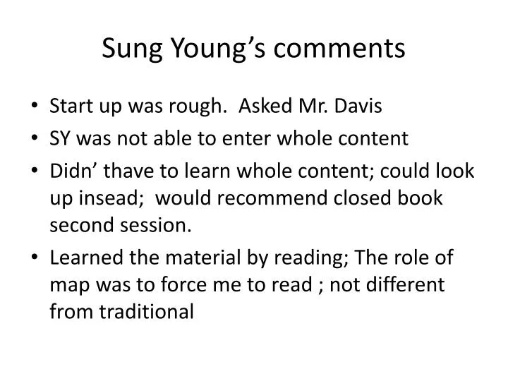 sung young s comments