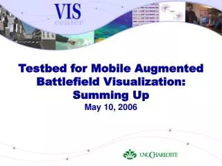 Testbed for Mobile Augmented Battlefield Visualization: Summing Up May 10, 2006
