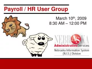 Payroll / HR User Group