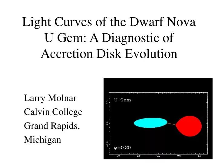 light curves of the dwarf nova u gem a diagnostic of accretion disk evolution