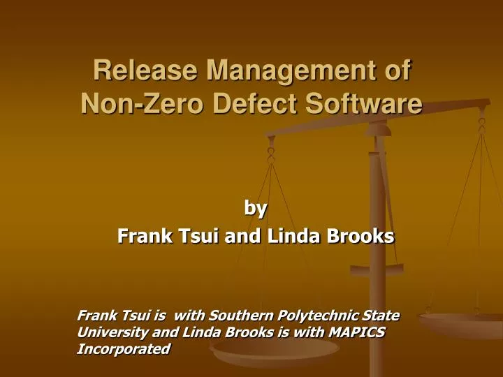 release management of non zero defect software