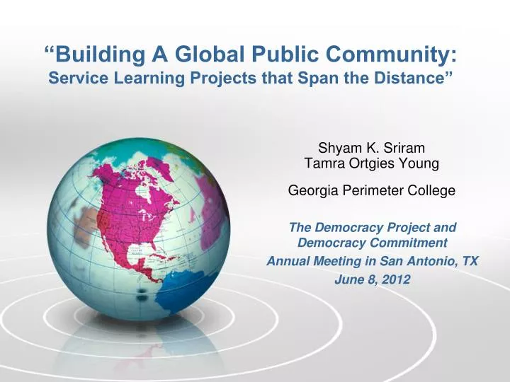 building a global public community service learning projects that span the distance