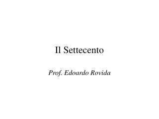 il settecento