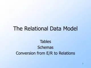 The Relational Data Model