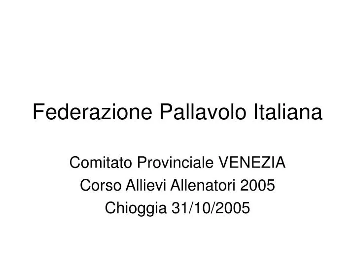 federazione pallavolo italiana