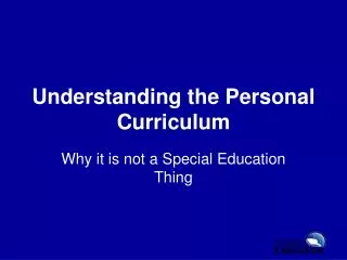 Understanding the Personal Curriculum
