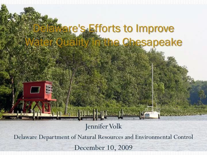 delaware s efforts to improve water quality in the chesapeake