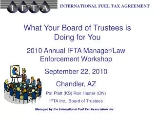 What Your Board of Trustees is Doing for You