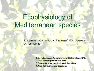 Ecophysiology of Mediterranean species