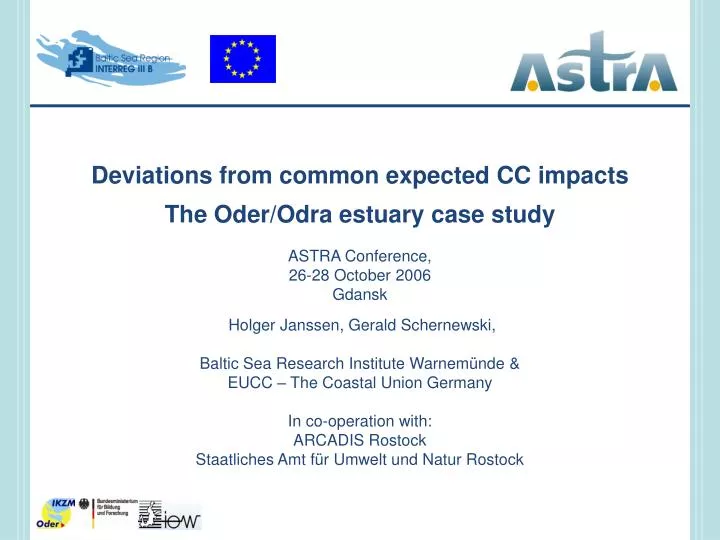 deviations from common expected cc impacts the oder odra estuary case study