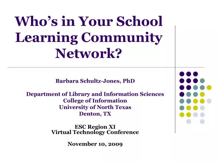 who s in your school learning community network