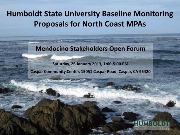 humboldt state university baseline monitoring proposals for north coast mpas
