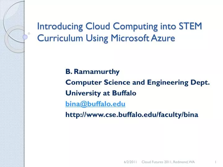 introducing cloud computing into stem curriculum using microsoft azure