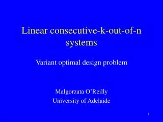 Linear consecutive-k-out-of-n systems