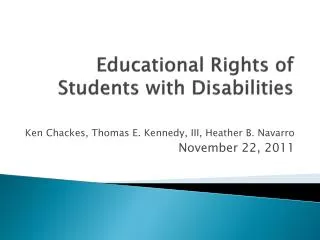 Educational Rights of Students with Disabilities