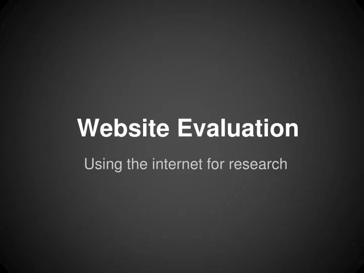 website evaluation