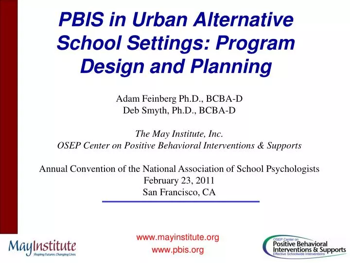 pbis in urban alternative school settings program design and planning