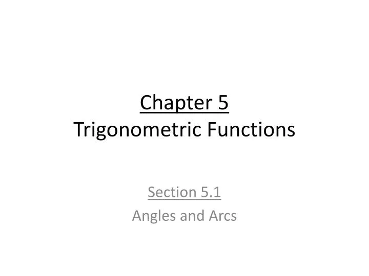 chapter 5 trigonometric functions