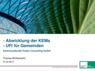 abwicklung der kems ufi f r gemeinden