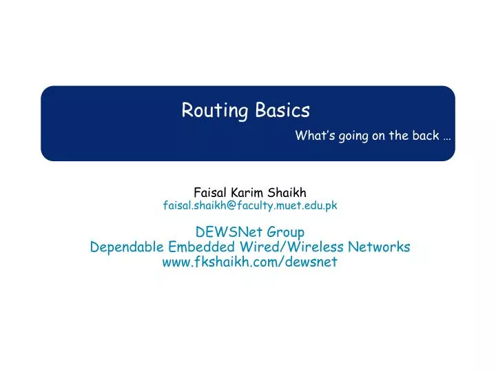 routing basics what s going on the back