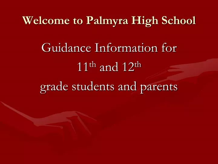 welcome to palmyra high school