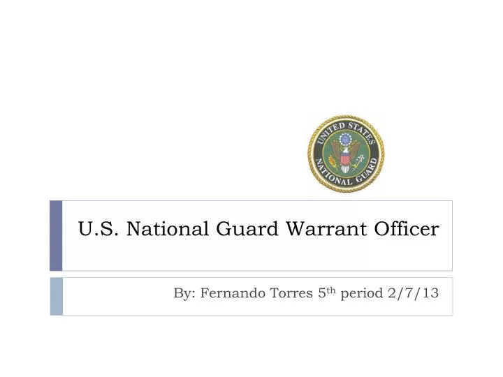 u s national guard warrant officer