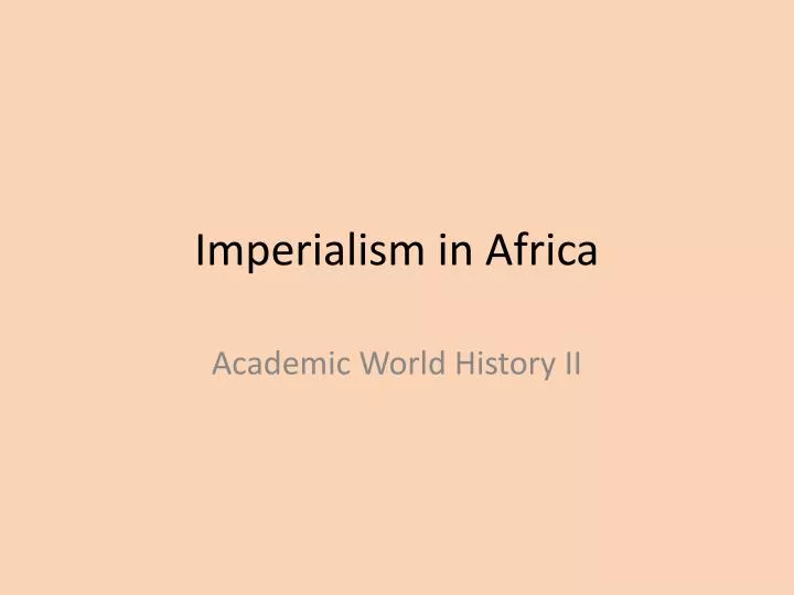 imperialism in africa