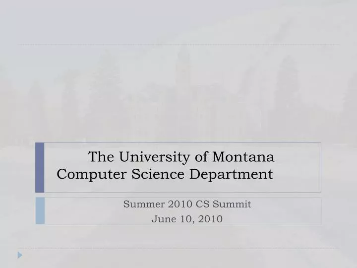 the university of montana computer science department