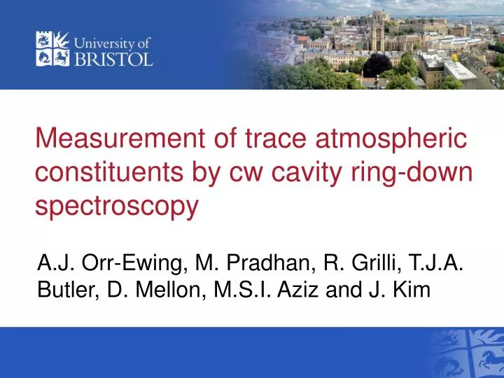 measurement of trace atmospheric constituents by cw cavity ring down spectroscopy