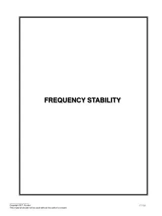 FREQUENCY STABILITY