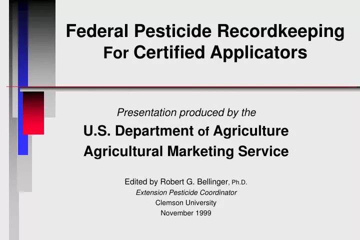 federal pesticide recordkeeping for certified applicators