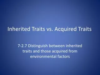 inherited traits vs acquired traits
