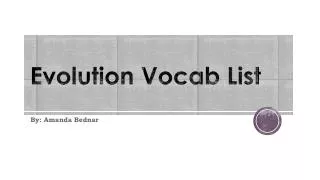 Evolution Vocab List