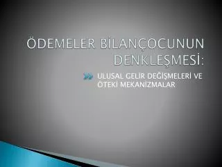 demeler b lan ocunun denkle mes