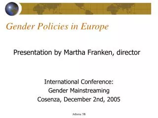 Gender Policies in Europe