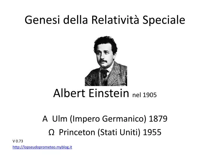 genesi della relativit speciale