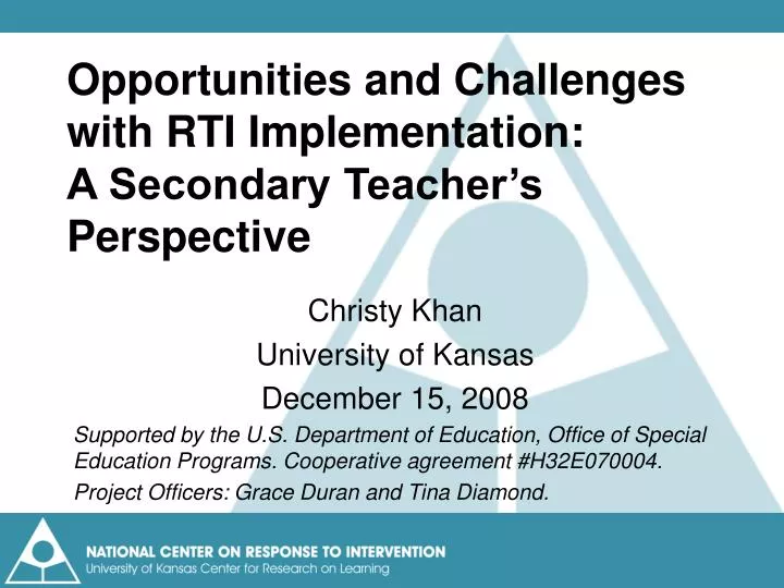 opportunities and challenges with rti implementation a secondary teacher s perspective