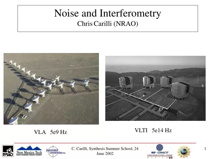 noise and interferometry chris carilli nrao