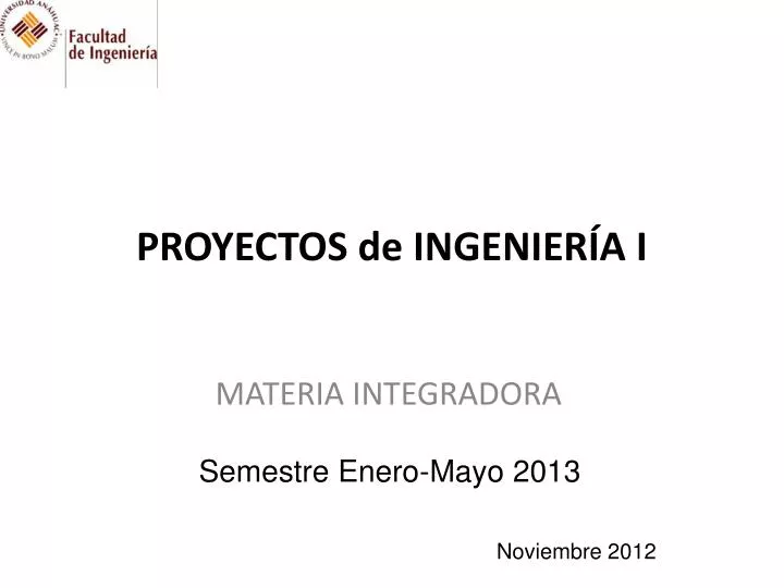 proyectos de ingenier a i