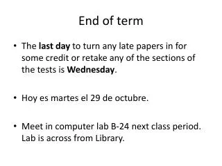 End of term