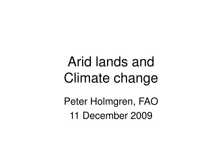 arid lands and climate change