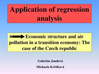 Application of regression analysis