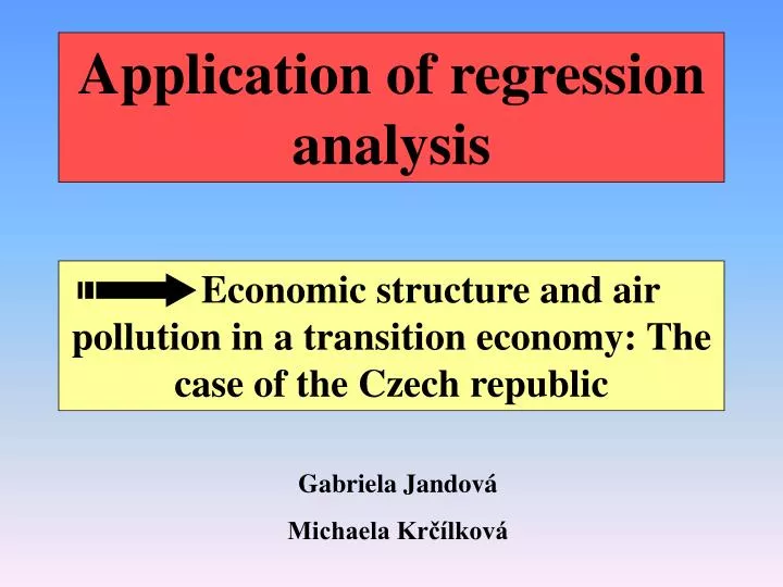 application of regression analysis